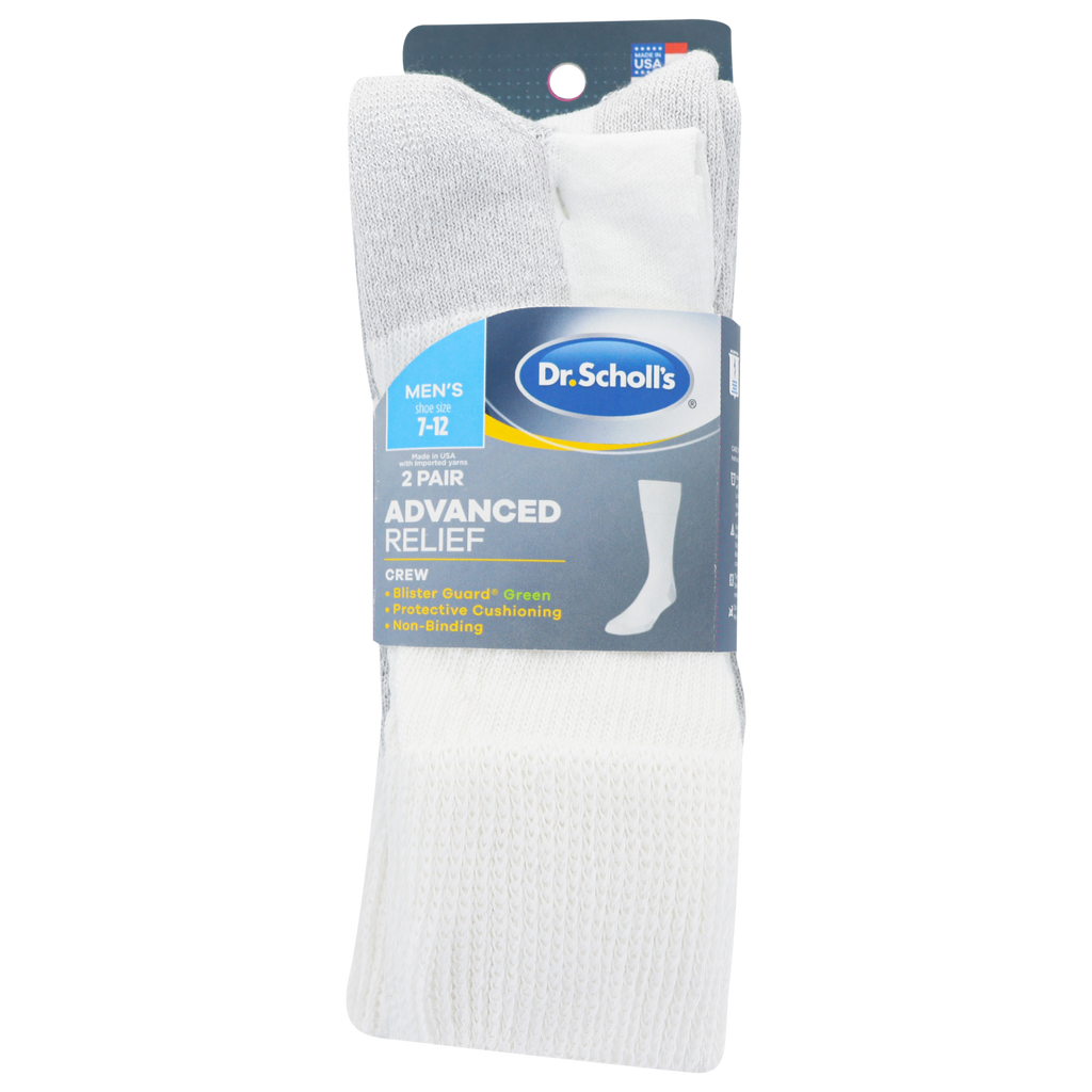 Dr. Scholl's Made in USA Men's Advanced Relief Blister Guard® Crew Soc ...