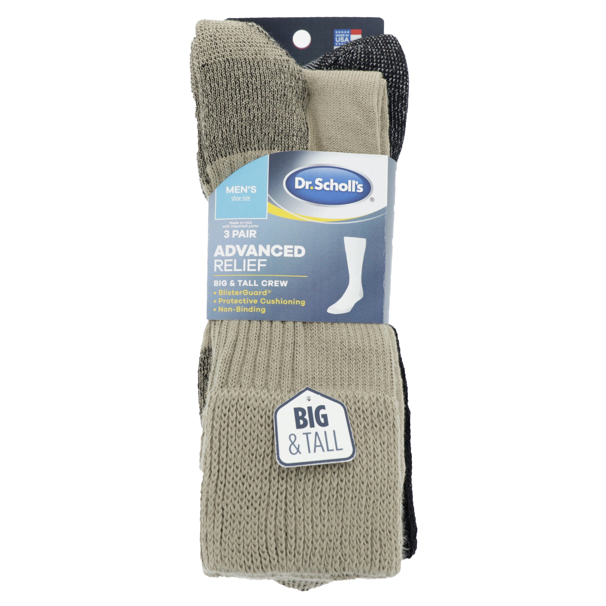 Dr. Scholl's Men's Advanced Relief Blister Guard® Over the Calf Socks –  Loops & Wales