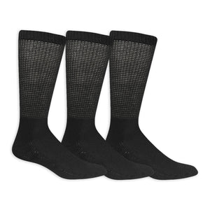 Dr. Scholl's Men's Advanced Relief Gripper Crew Socks 3 Pair Pack - Non-Slip Grip, Cushioned Comfort