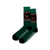 HOTSOX Men's Reindeer Non-Skid Crew Sock