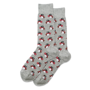 HOTSOX Men's Holiday Dog Crew Socks