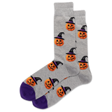 HOTSOX Men's Witch Pumpkin Crew Socks