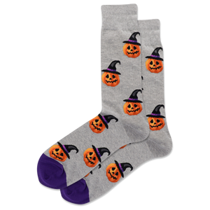 HOTSOX Men's Witch Pumpkin Crew Socks