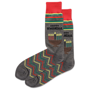 HOTSOX Men's Happy Kwanzaa Crew Socks