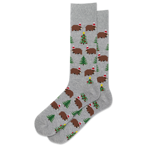 HOTSOX Men's Christmas Bears Crew Sock