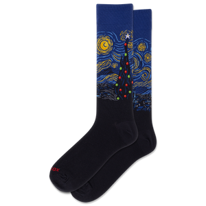 HOTSOX Men's Starry Night Xmas Crew Sock