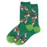 HOTSOX Women's Santa Dog Crew Socks thumbnail