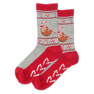 HOTSOX Women's Christmas Sloth Non Skid Crew Socks