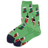 HOTSOX Women's Cats in Stockings Crew Socks