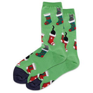 HOTSOX Women's Cats in Stockings Crew Socks