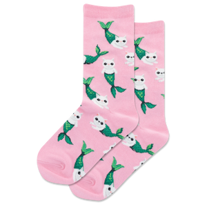 HOTSOX Kid's Mermaid Cat Crew Socks