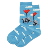 HOTSOX Kid's Elephant Heart Balloon Crew Socks