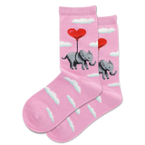 HOTSOX Kid's Elephant Heart Balloon Crew Socks thumbnail