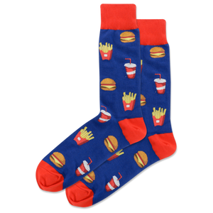 HOTSOX Men's Burger And Fries Crew Socks