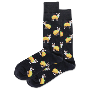 HOTSOX Men's Taco Terrier Crew Socks