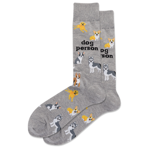 HOTSOX Men's Dog Person Crew Socks