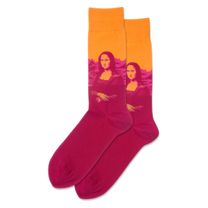 HOTSOX Men's Da Vinci's Mona Lisa Pop Crew Socks