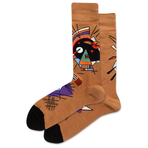 HOTSOX Men's Kandinsky's Black and Violet Crew Socks