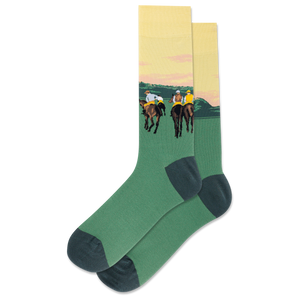 HOTSOX Men's Racehorses at Longchamp Crew Sock