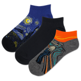 HOTSOX Men's Van Gogh/ Munch Low Cut Sock 3 Pack