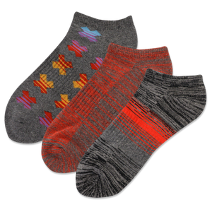 HOTSOX Men's X Logo 3 Pack Low Cut Socks