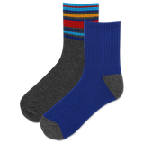 HOTSOX Men's Cuff Stripe Quarter 2 Pair Pack