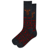 HOTSOX Men's Black Deer Boot Crew Sock