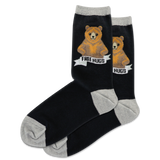 HOTSOX Women's Free Hug Bear Crew Socks