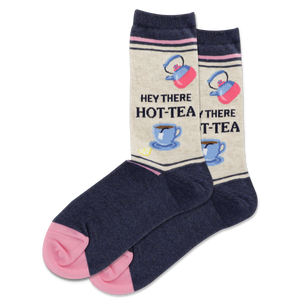 HOTSOX Women's Hey There Hot-Tea Crew Socks