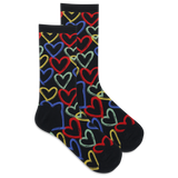 HOTSOX Women's Graffiti Hearts Crew Sock