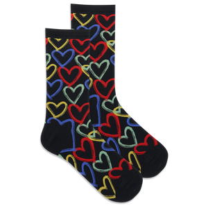 HOTSOX Women's Graffiti Hearts Crew Sock