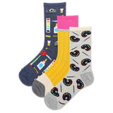 HOTSOX Women's Artist Palettes Crew Sock 3 Pair Pack