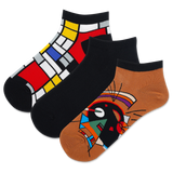 HOTSOX Women's Mondrian/Kandinsky Low Cut Sock 3 Pack