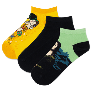 HOTSOX Women's da Vinci/ Klimt Low Cut Sock 3 Pack