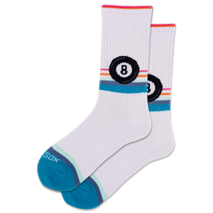 HOTSOX Women's Retro Eight Ball Crew Socks