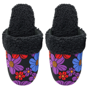 HOTSOX Women's Sherpa Non-Skid Retro Floral Slipper