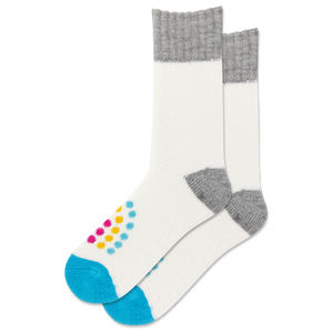 HOTSOX Women's Rainbow Dot Non-Skid Slipper Sock