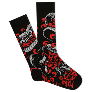 K.Bell Men's Tattoo Snake Crew Socks