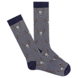 K.Bell Men's Cattle Skulls Denim Crew Sock