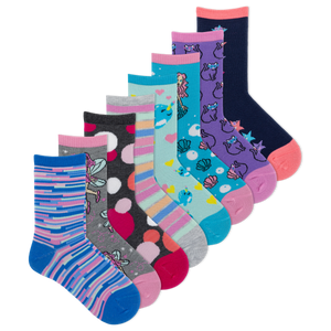 K.Bell Kid's Mystical Girls Crew Sock 8 Pack