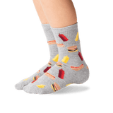 Kid's BBQ Crew Socks in Gray Heather Front