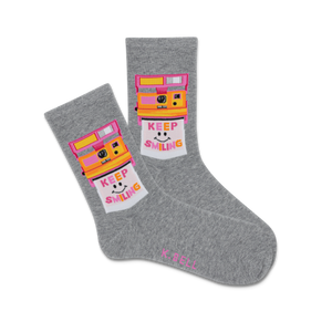 K.Bell Ladies Smile Polaroid Crew Sock